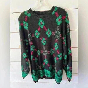 Vintage Cuddle Knits Christmas oversized sweater, size M, holiday, sparkle EUC